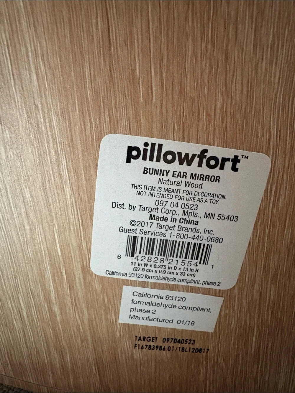Target Pillowfort Bunny Mirror